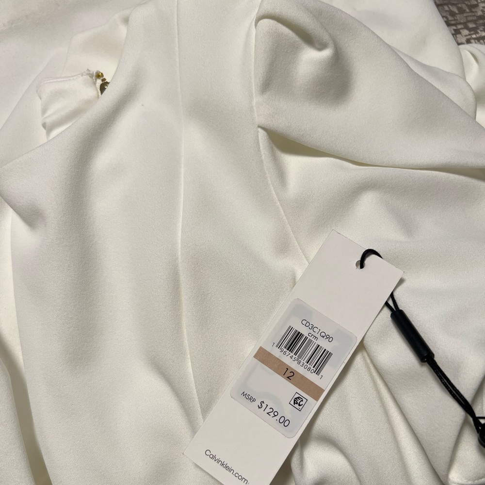 NWT! Women’s Calvin Klein Ivory Business Casual Jumpsuit with Pockets - Picture 13 of 13